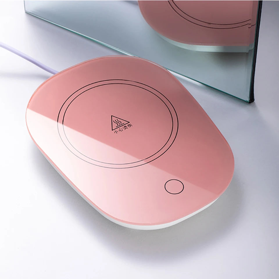 55℃ Coffee Mug Warmer Pad Cup Heater Coaster Constant Temperature Heating USB Electric Mug Mat Set Milk Water Home Office Gift