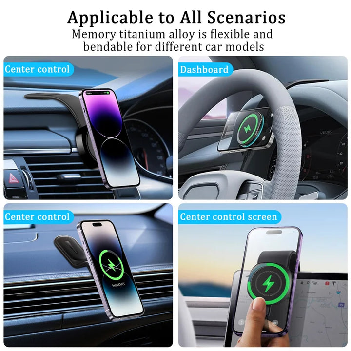 Magnetic Car Wireless Charger Fast Charging Phone Holder Dashboard