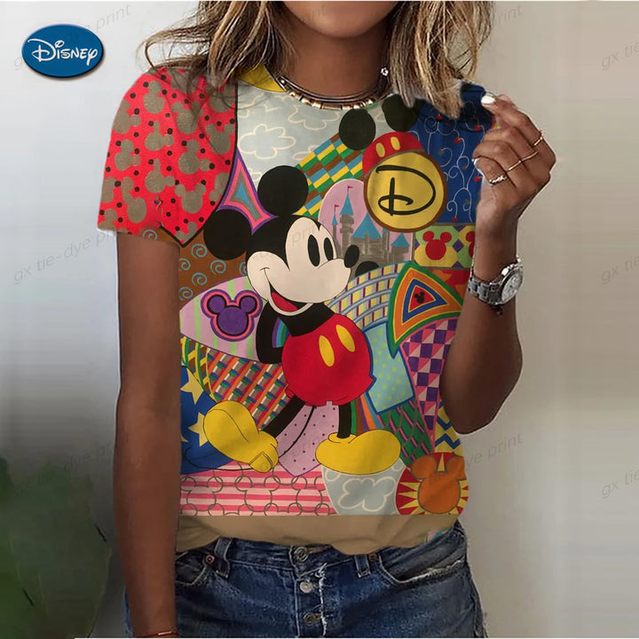 Disney Mickey & Minnie Women’s T-Shirt Cute Casual Top