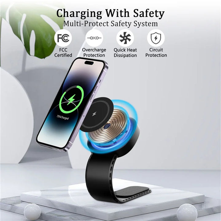 Magnetic Car Wireless Charger Fast Charging Phone Holder Dashboard