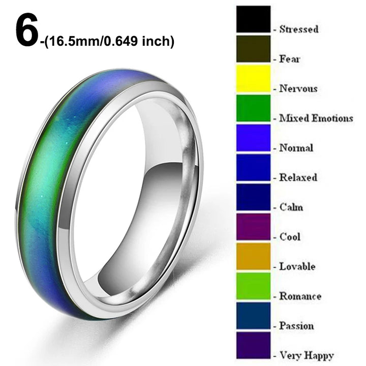 1pc Stainless Steel Mood Ring Changing Color Rings For Couples