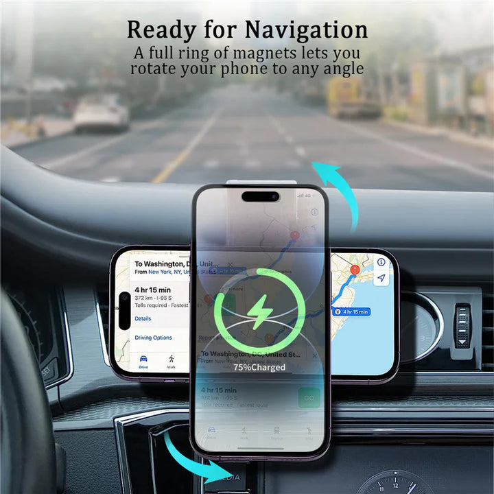 Magnetic Car Wireless Charger Fast Charging Phone Holder Dashboard