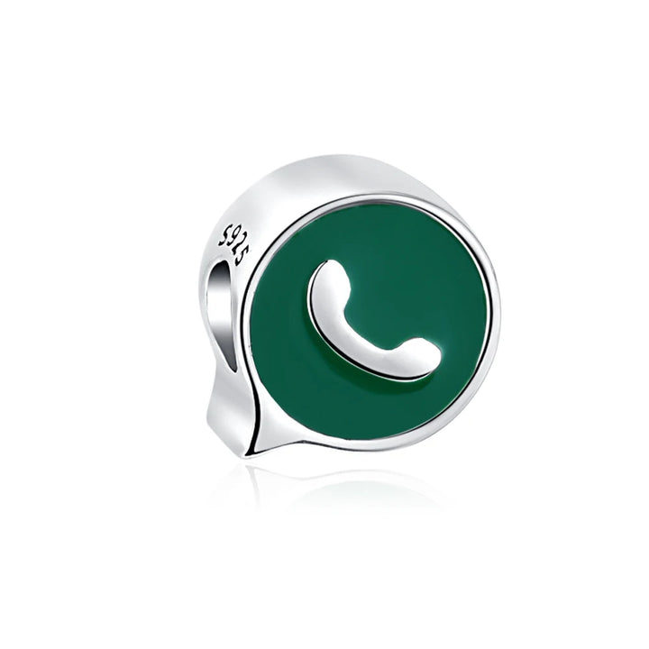 Silver Camera Phone Headset Charm Pendant