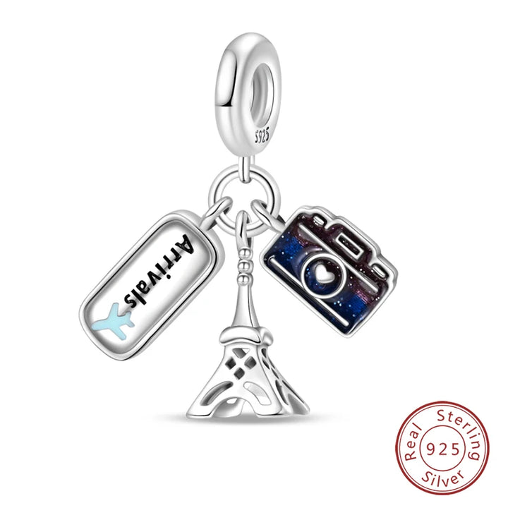 925 Sterling Silver Famous Attractions Eiffel Tower Charms