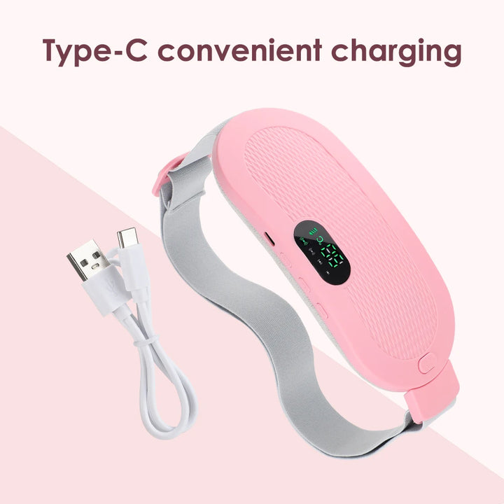 Electric Heating Massage Belt – Ultimate Menstrual Cramp Relief &amp; Comfort | Abdominal Heating Pad for Period Pain &amp; Discomfort