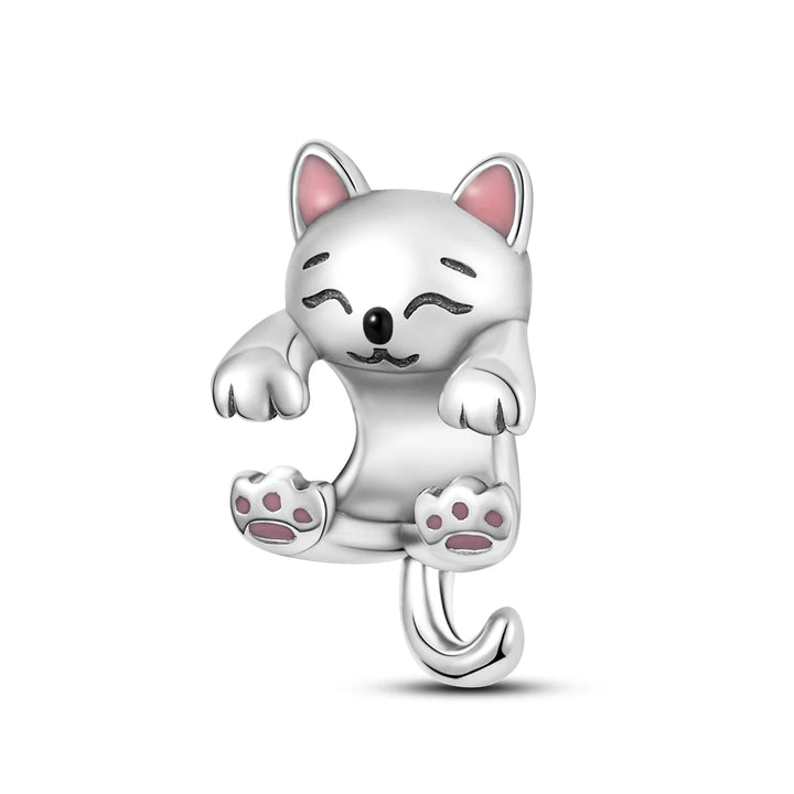 Silver Charms Dog Cat Pet Bead Pendant For Bracelet Diy Jewelry