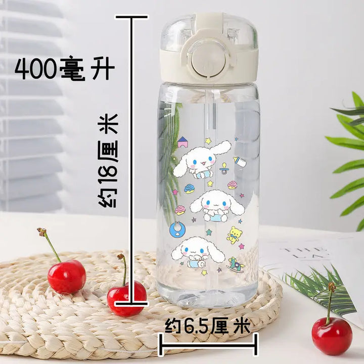 Disney Cinnamon Cup Clear Water Bottle 400ML Leak Proof