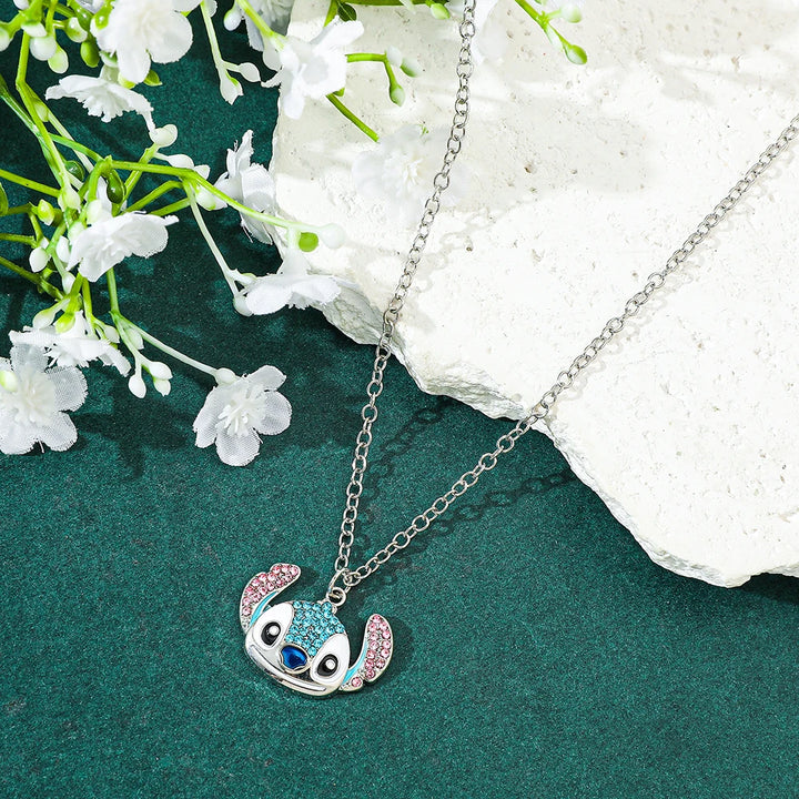 Disney-Stitch Cartoon Necklace Cute Jewelry Pendant Gift