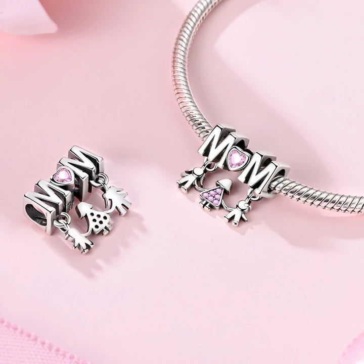 2025 New 925 Sterling Silver Pink Heart Charms Fit Pandora