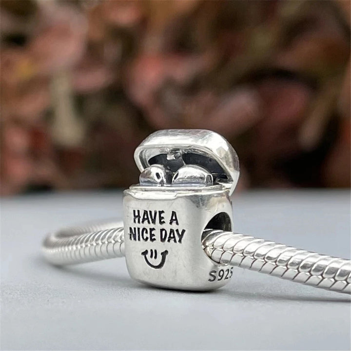 Silver Camera Phone Headset Charm Pendant