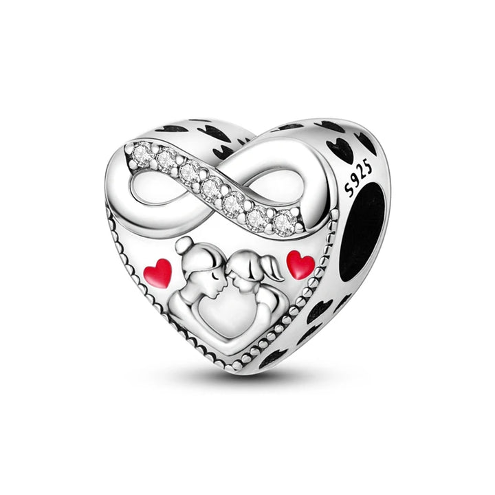 2025 New 925 Sterling Silver Pink Heart Charms Fit Pandora