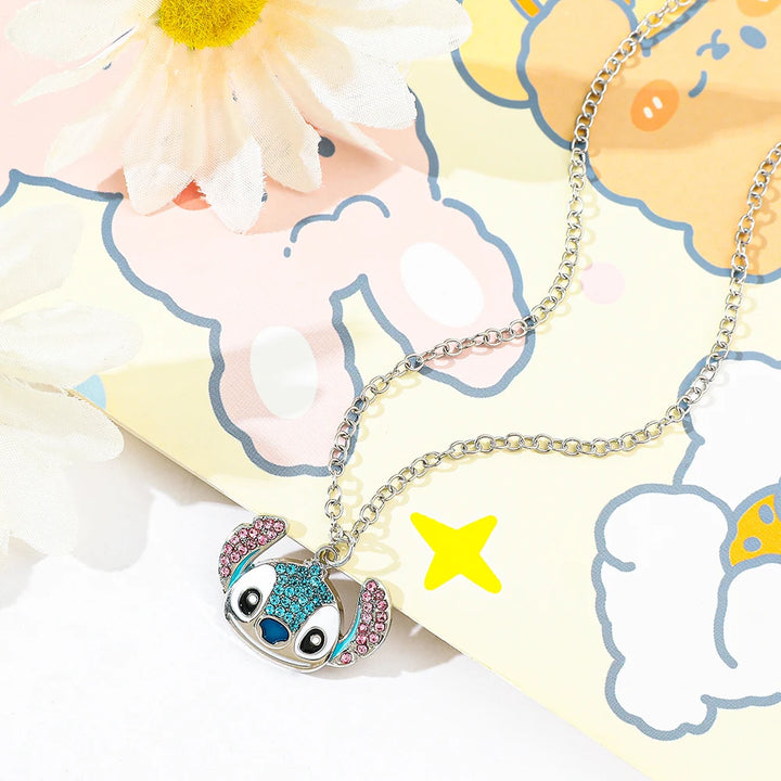 Disney-Stitch Cartoon Necklace Cute Jewelry Pendant Gift
