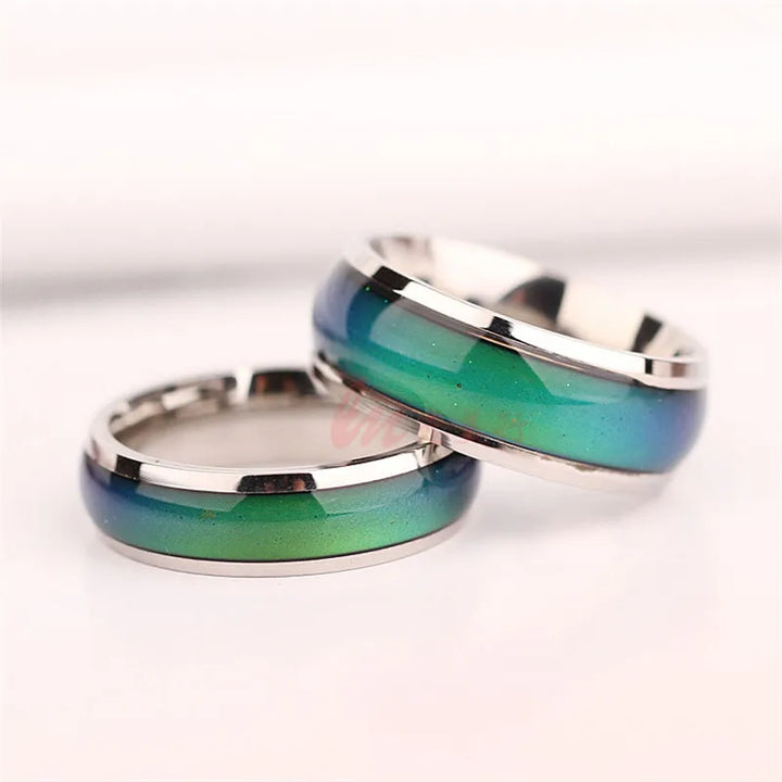 1pc Stainless Steel Mood Ring Changing Color Rings For Couples