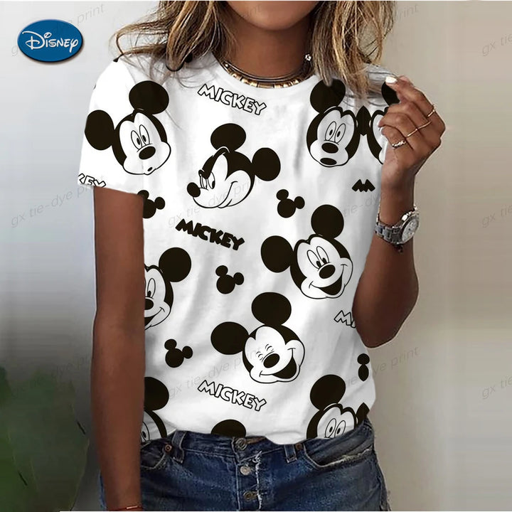Disney Mickey & Minnie Women’s T-Shirt Cute Casual Top