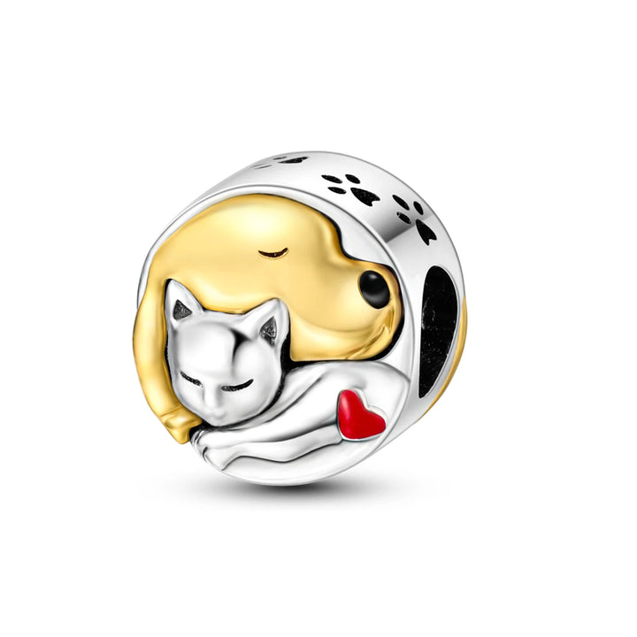 Dog Schnauzer French Bulldog Silver Plated Charm Beads