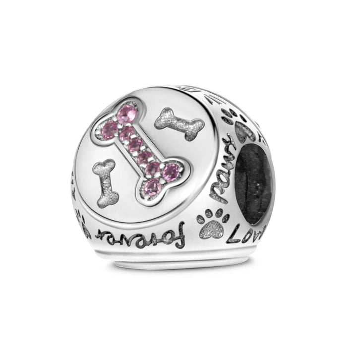 Dog Schnauzer French Bulldog Silver Plated Charm Beads