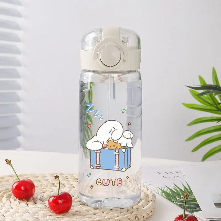 Disney Cinnamon Cup Clear Water Bottle 400ML Leak Proof