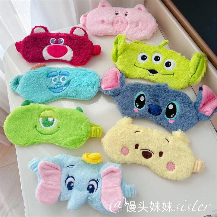 Cute Sleeping Eyepatch Stitch Dumbo Sullivan Plush Eye Mask