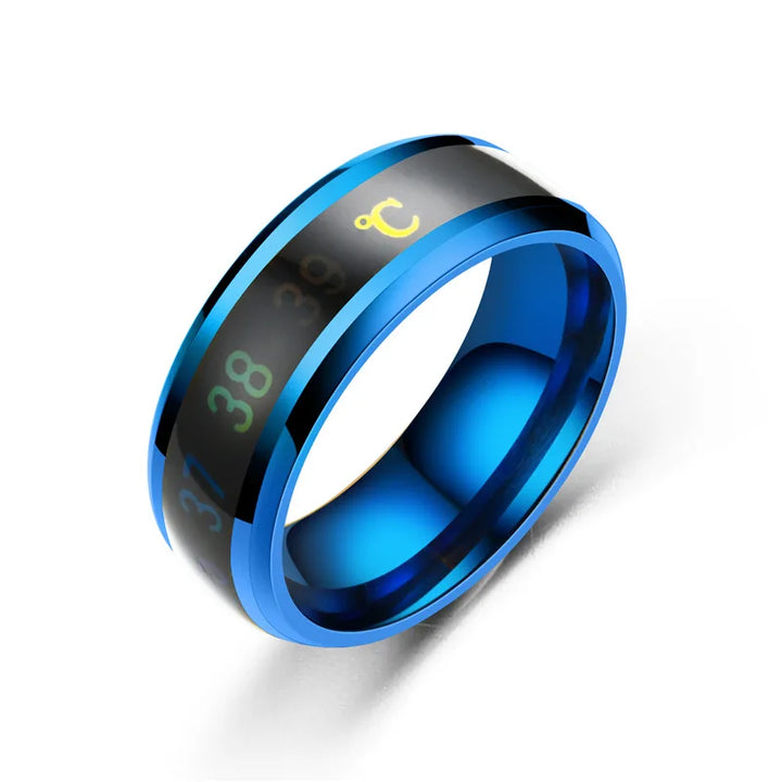 Smart Sensor Body Stainless Steel Love Band Ring With Temperature Measurement
