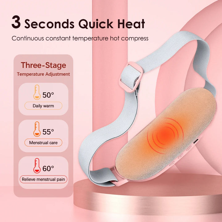 Electric Heating Massage Belt – Ultimate Menstrual Cramp Relief &amp; Comfort | Abdominal Heating Pad for Period Pain &amp; Discomfort