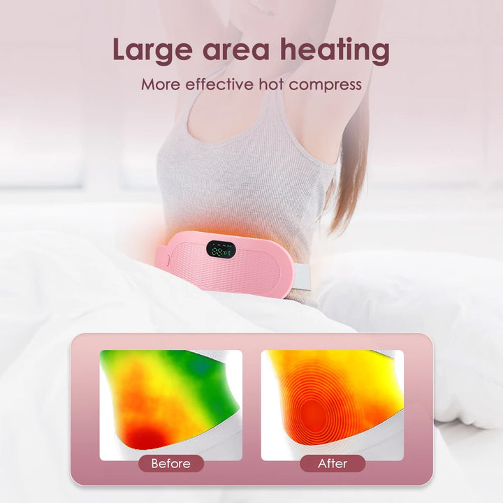 Electric Heating Massage Belt – Ultimate Menstrual Cramp Relief &amp; Comfort | Abdominal Heating Pad for Period Pain &amp; Discomfort