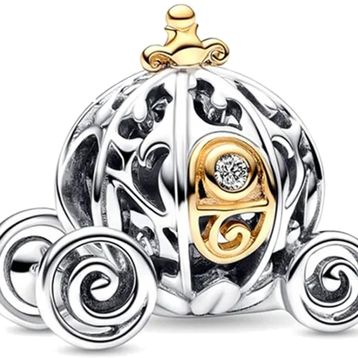 Disney Princess Pumpkin Cart Charm Beads Jewelry