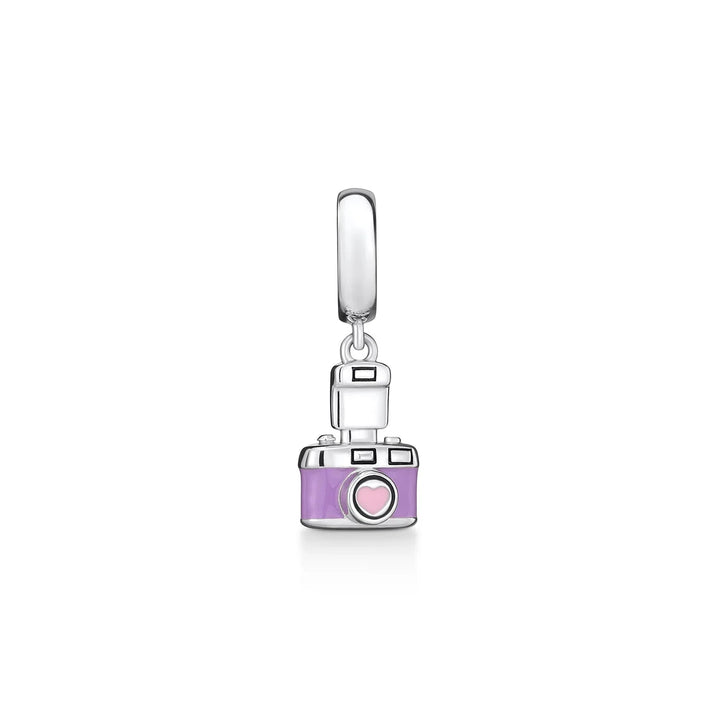 Silver Camera Phone Headset Charm Pendant