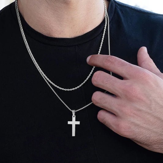 Unshaken – Stainless Steel Cross Necklace for Men / chosen & loved
