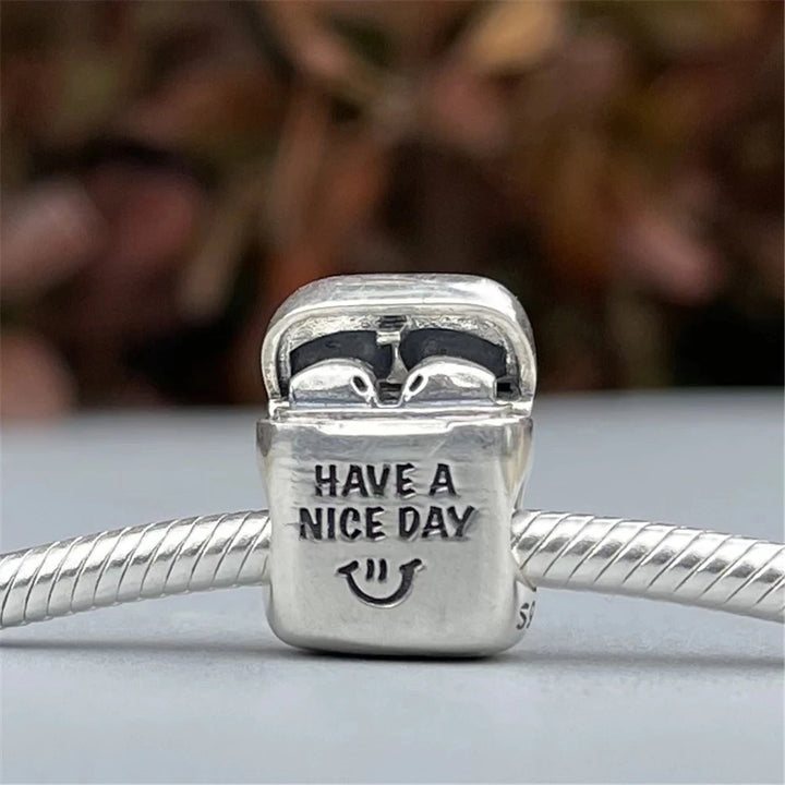 Silver Camera Phone Headset Charm Pendant