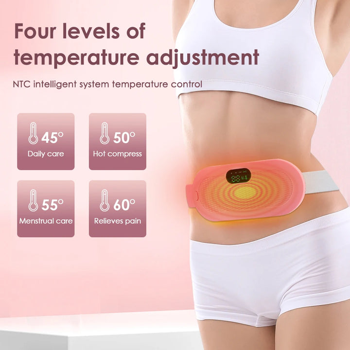 Electric Heating Massage Belt – Ultimate Menstrual Cramp Relief &amp; Comfort | Abdominal Heating Pad for Period Pain &amp; Discomfort