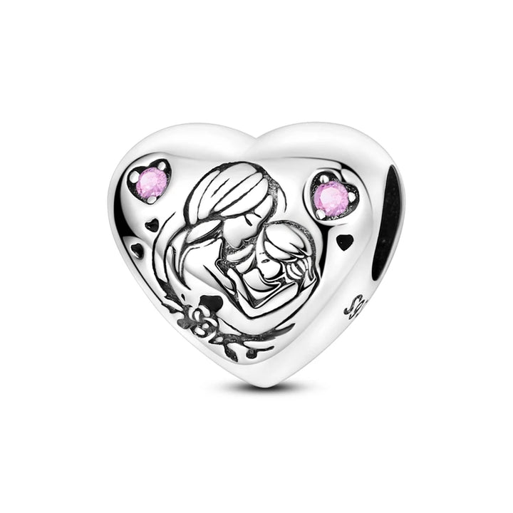 2025 New 925 Sterling Silver Pink Heart Charms Fit Pandora