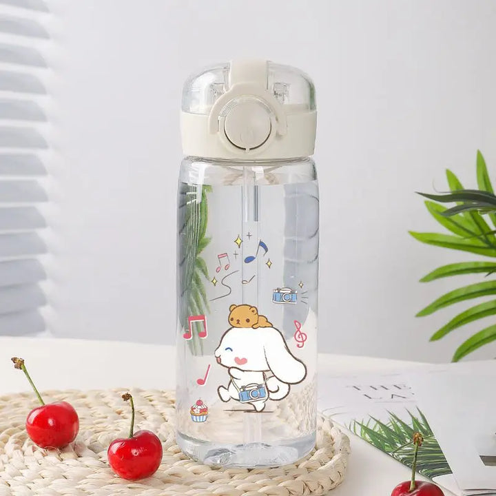 Disney Cinnamon Cup Clear Water Bottle 400ML Leak Proof