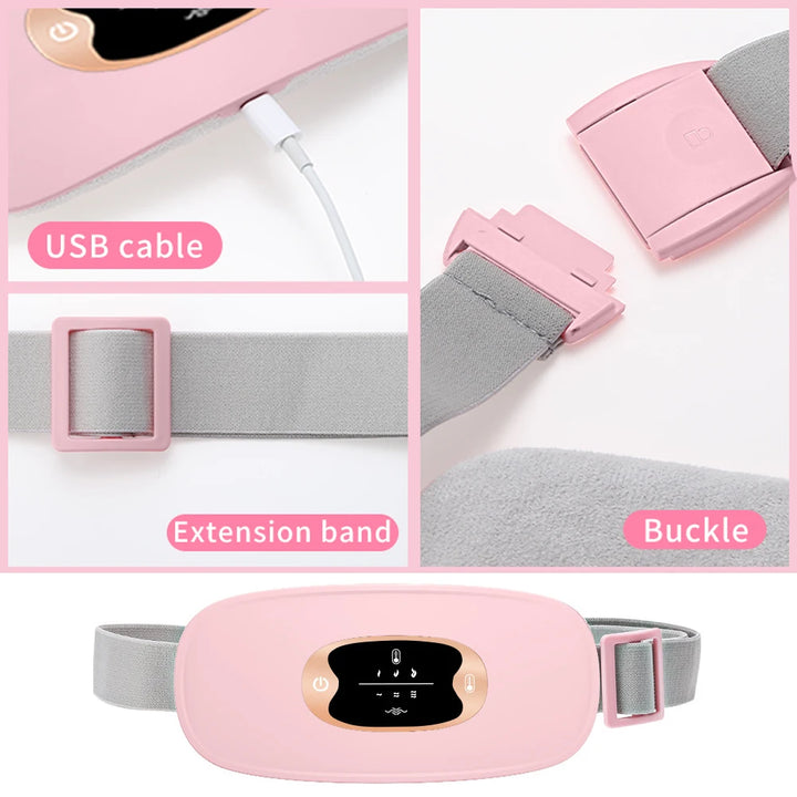 Electric Heating Massage Belt – Ultimate Menstrual Cramp Relief &amp; Comfort | Abdominal Heating Pad for Period Pain &amp; Discomfort