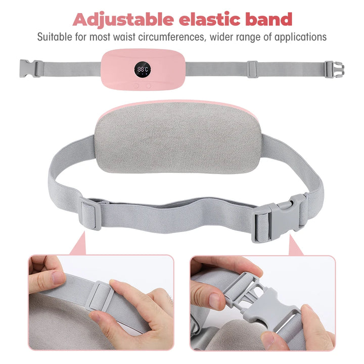 Electric Heating Massage Belt – Ultimate Menstrual Cramp Relief &amp; Comfort | Abdominal Heating Pad for Period Pain &amp; Discomfort