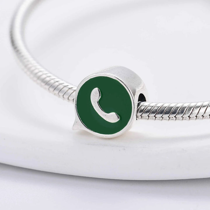 Silver Camera Phone Headset Charm Pendant
