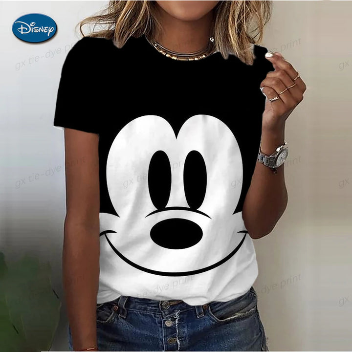 Disney Mickey & Minnie Women’s T-Shirt Cute Casual Top