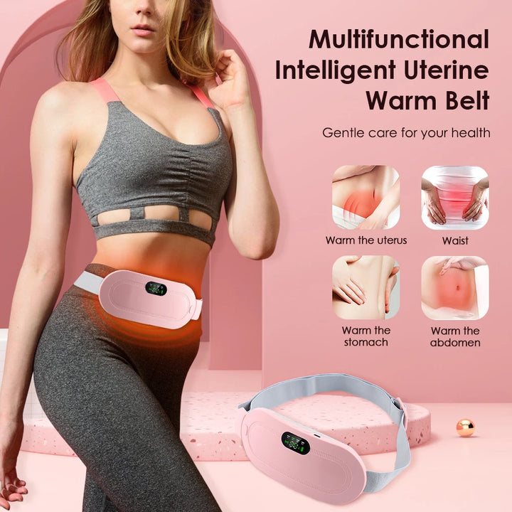 Electric Heating Massage Belt – Ultimate Menstrual Cramp Relief &amp; Comfort | Abdominal Heating Pad for Period Pain &amp; Discomfort