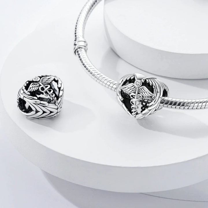 Sterling Silver CZ Dentist Tooth Charm Beads for Women