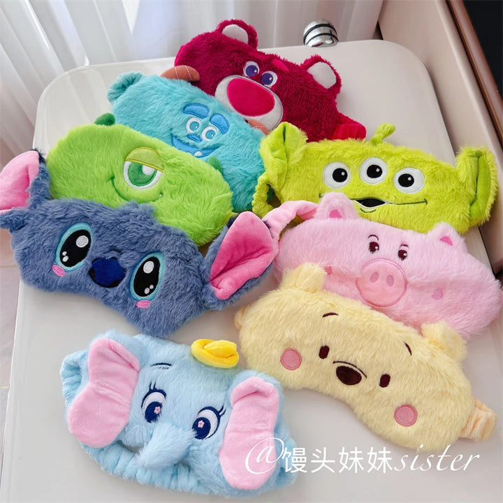 Cute Sleeping Eyepatch Stitch Dumbo Sullivan Plush Eye Mask