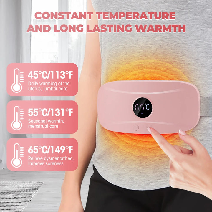 Electric Heating Massage Belt – Ultimate Menstrual Cramp Relief &amp; Comfort | Abdominal Heating Pad for Period Pain &amp; Discomfort