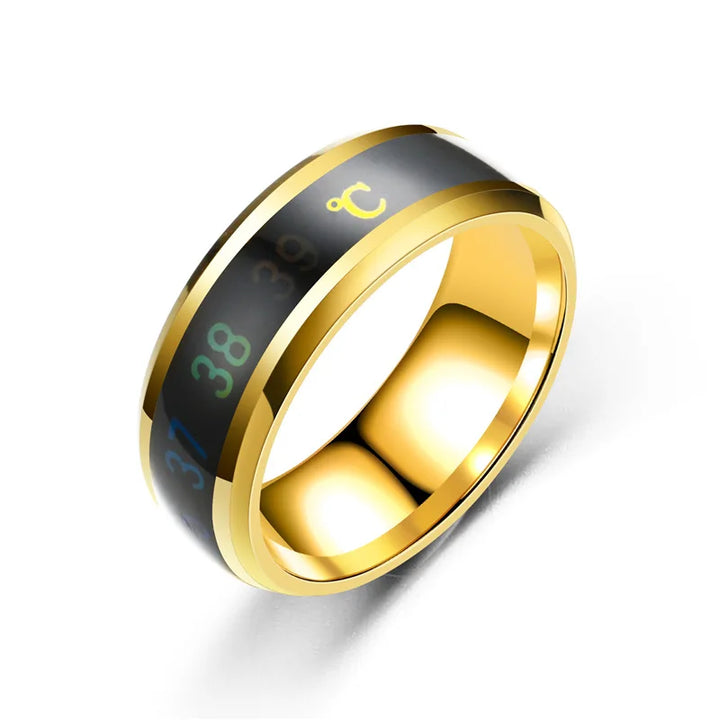 Smart Sensor Body Stainless Steel Love Band Ring With Temperature Measurement