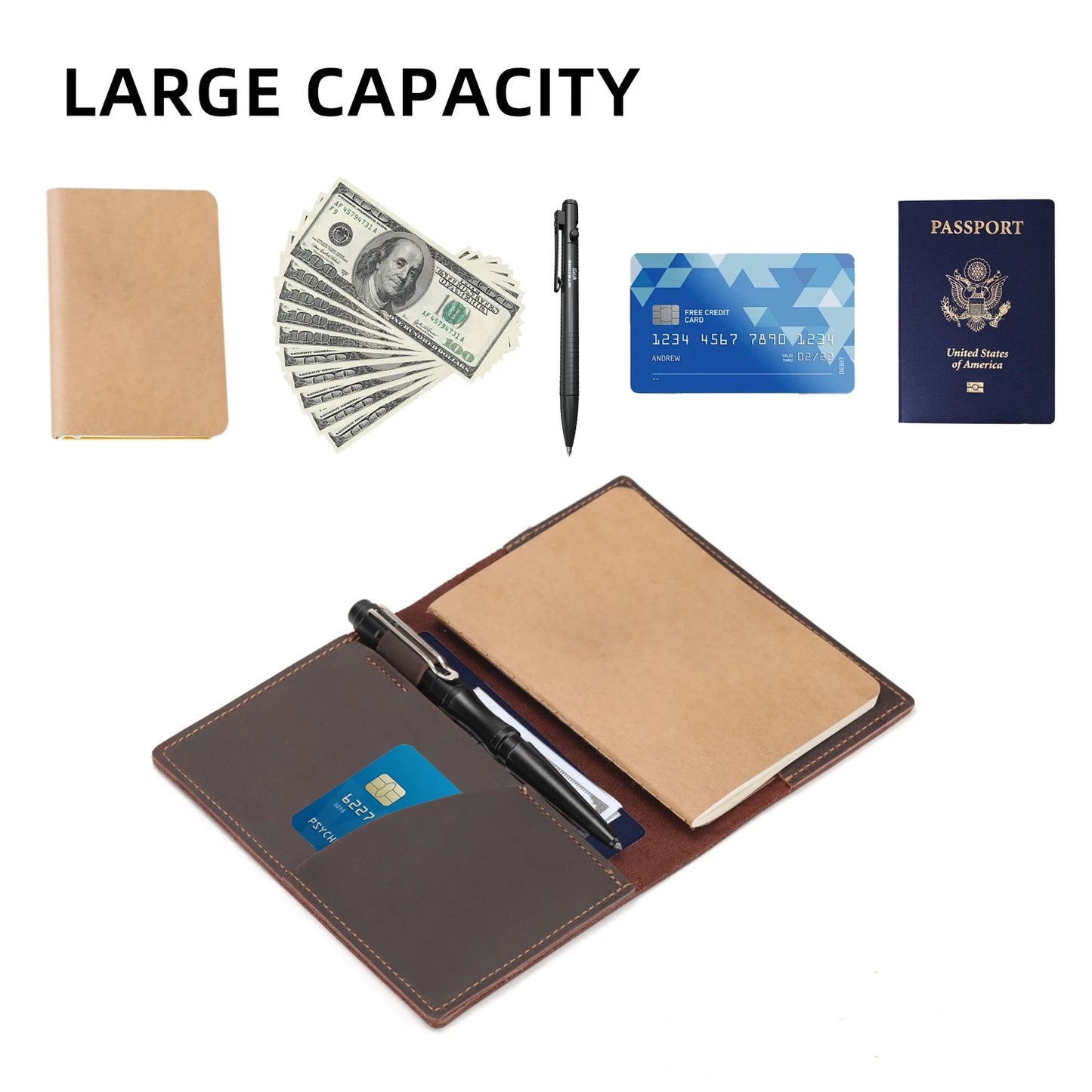 Journal Cover for Field Notes Leather Cover for 3.5" x 5.5" Notebooks (Leather Cover Only)