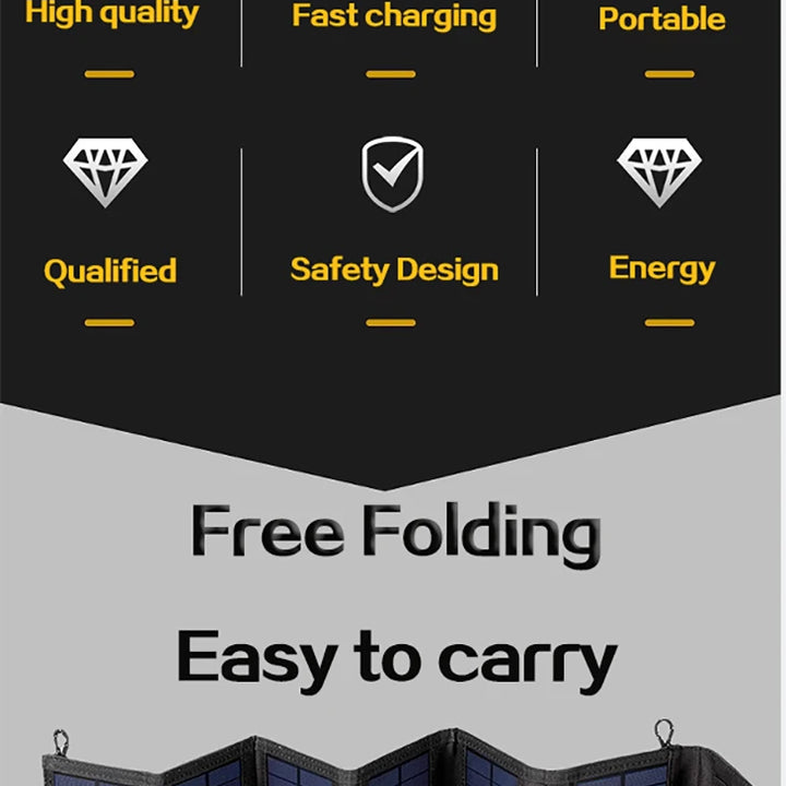 6-Fold 800W Foldable Solar Panel Portable Charger USB 5V DC