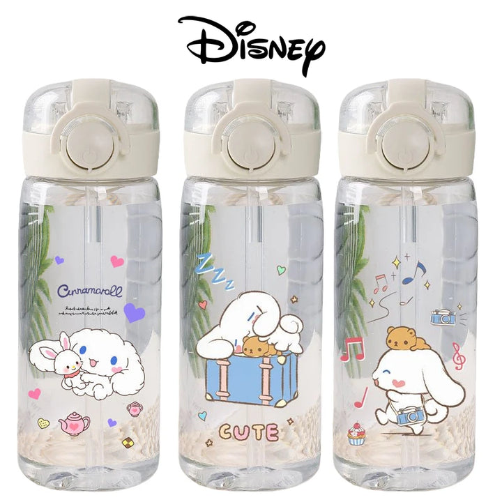 Disney Cinnamon Cup Clear Water Bottle 400ML Leak Proof