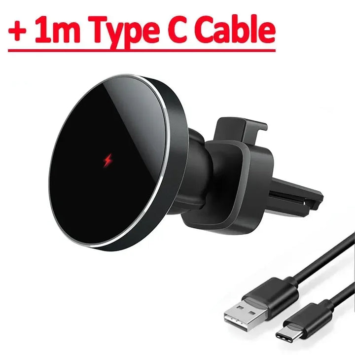 15W Magnetic Car Wireless Charger Stand for iPhone 15 14 13 12 Pro Max Samsung