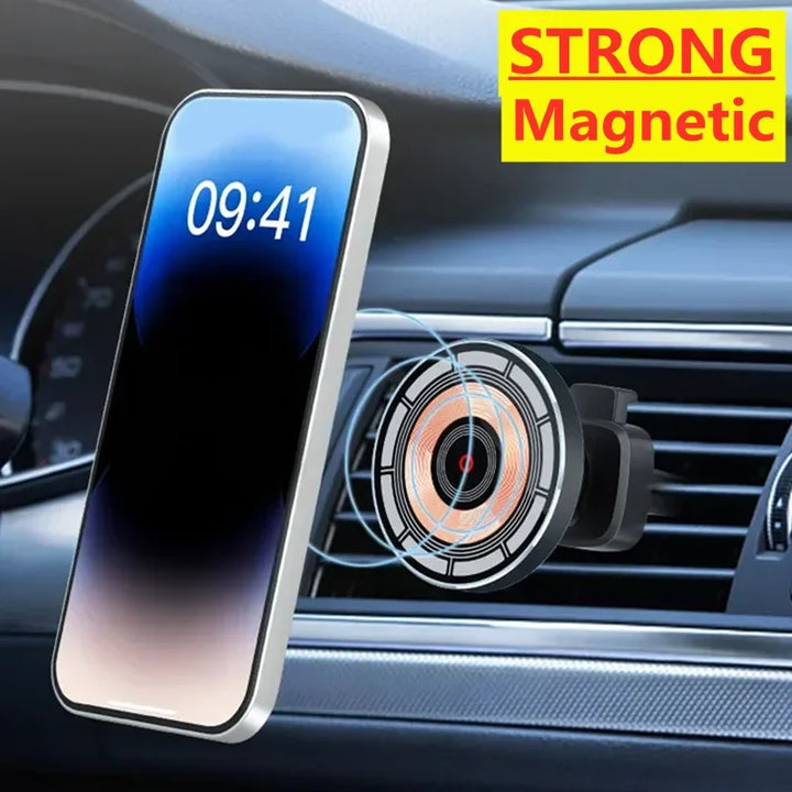 15W Magnetic Car Wireless Charger Stand for iPhone 15 14 13 12 Pro Max Samsung