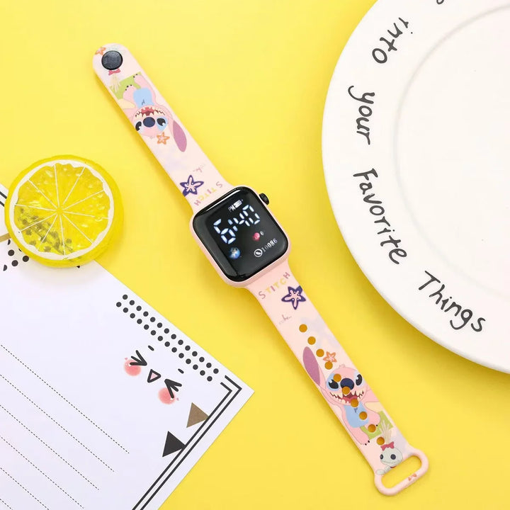 New Disney Stitch Color Printed LED Student Watch Y1