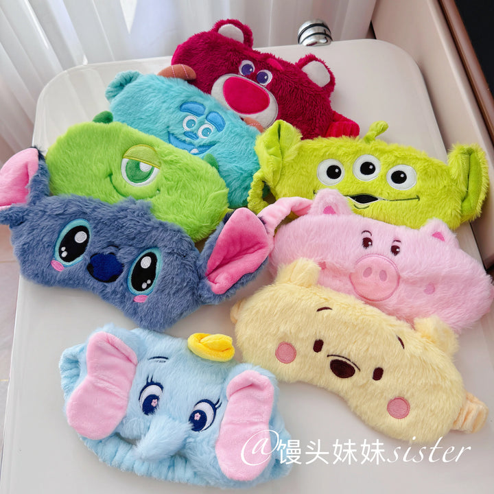 Cute Sleeping Eyepatch Stitch Dumbo Sullivan Plush Eye Mask