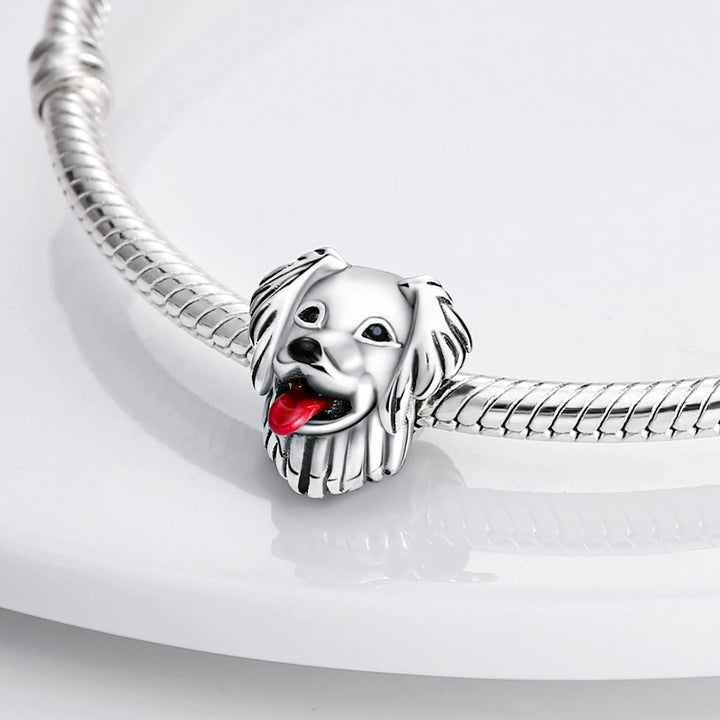 Dog Schnauzer French Bulldog Silver Plated Charm Beads