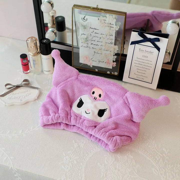 Stitch Kuromi Dry Hair Towel Shower Cap Cute Soft Wrap